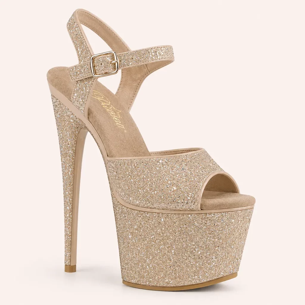 beige pole shoes