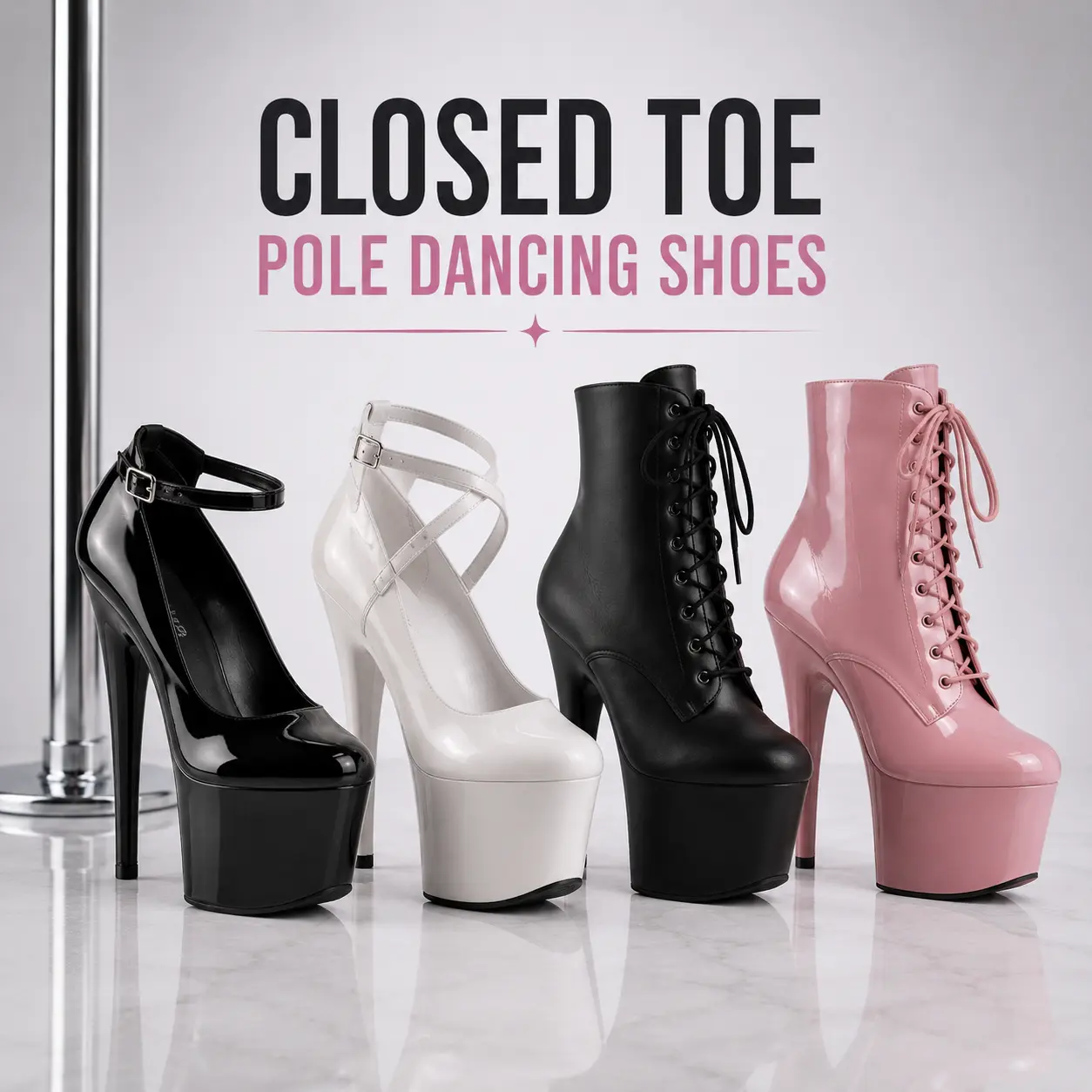 Closed toe pole shoes
