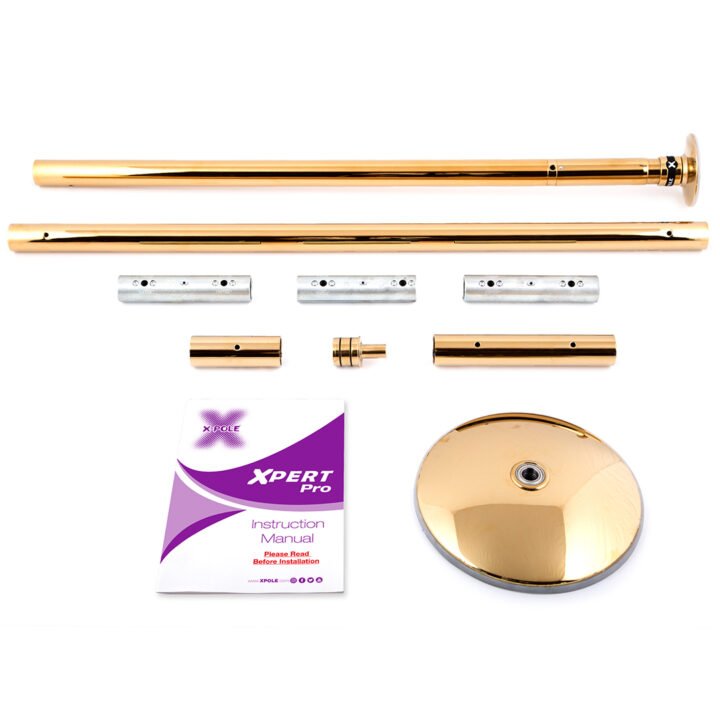 X-Pole XPERT Pro chrome pole dancing pole installed at home