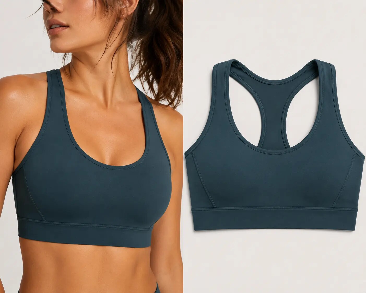 Supportive racerback sports bra suitable for pole dancing classes